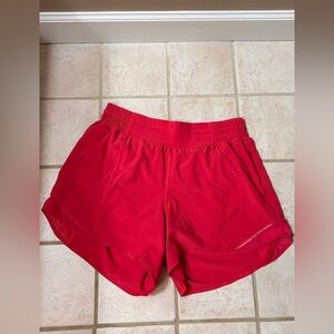 Lululemon Athletica pink, cherry mist hotty hot shorts